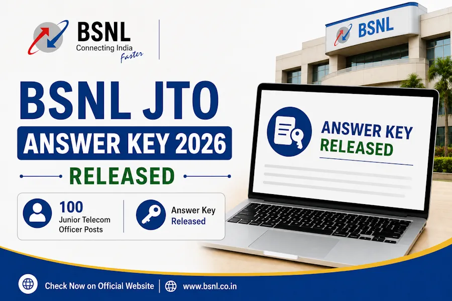BSNL JTO Answer Key 2026 Released for 100 Junior Telecom Officer Posts