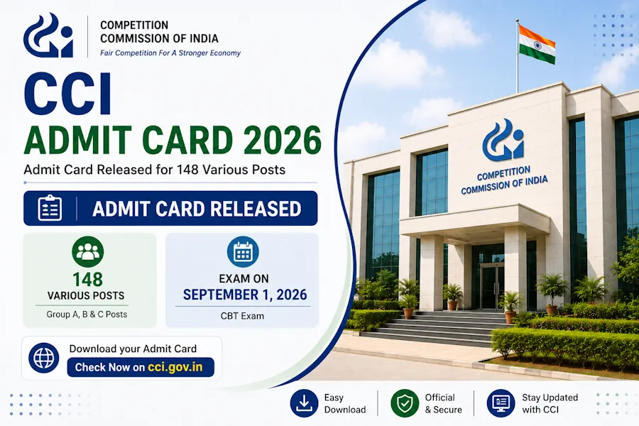 CCI Admit Card 2026 Released for 148 Various Posts; Exam on September 1
