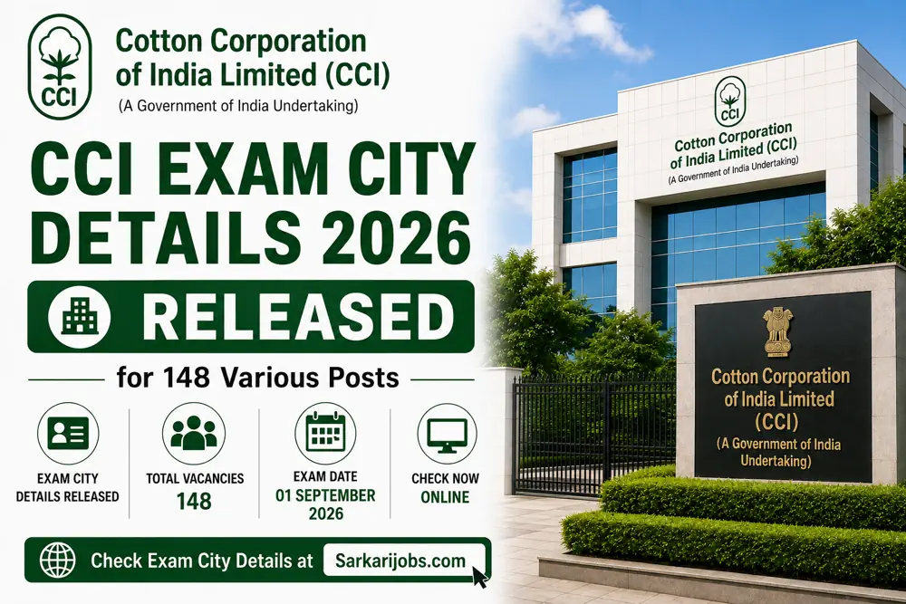 CCI Exam City Details 2026 Released for 148 Various Posts, Exam on September 1