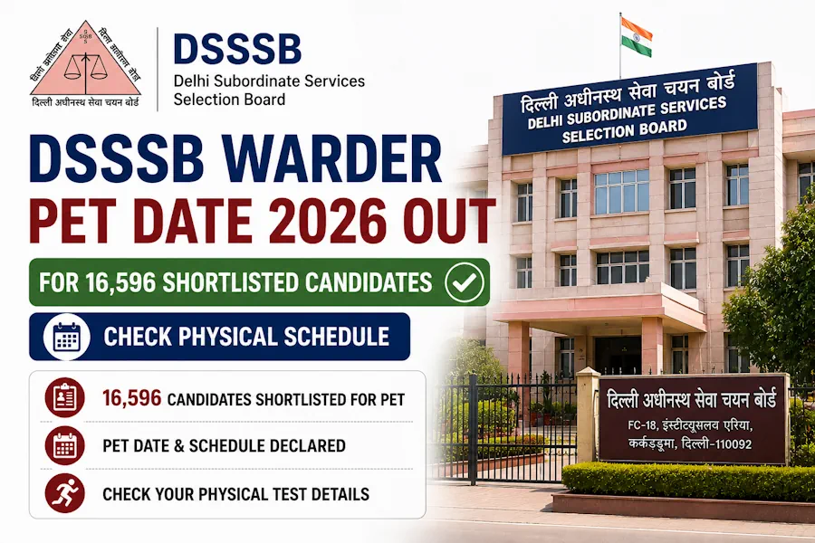 DSSSB Warder PET Date 2026 Out for 16,596 Shortlisted Candidates, Check Physical Schedule