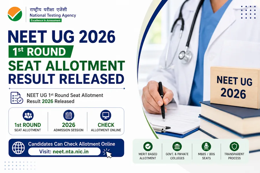 NEET UG 1st Round Seat Allotment Result 2026 Released; Candidates Can Check Allotment Online