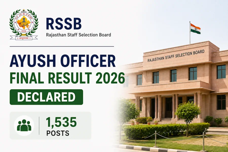 RSSB Ayush Officer Final Result 2026 Declared for 1,535 Posts