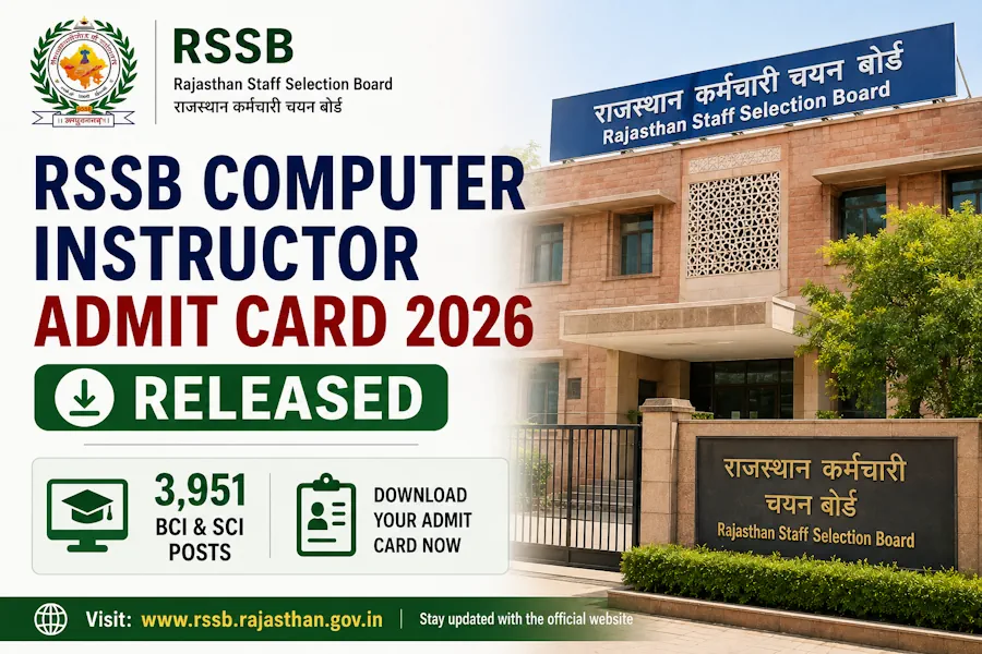 RSSB Computer Instructor Admit Card 2026 Released for 3,951 BCI and SCI Posts