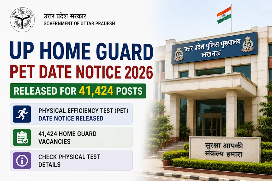 UP Home Guard PET Date Notice 2026 Released for 41,424 Posts, Check Physical Test Details