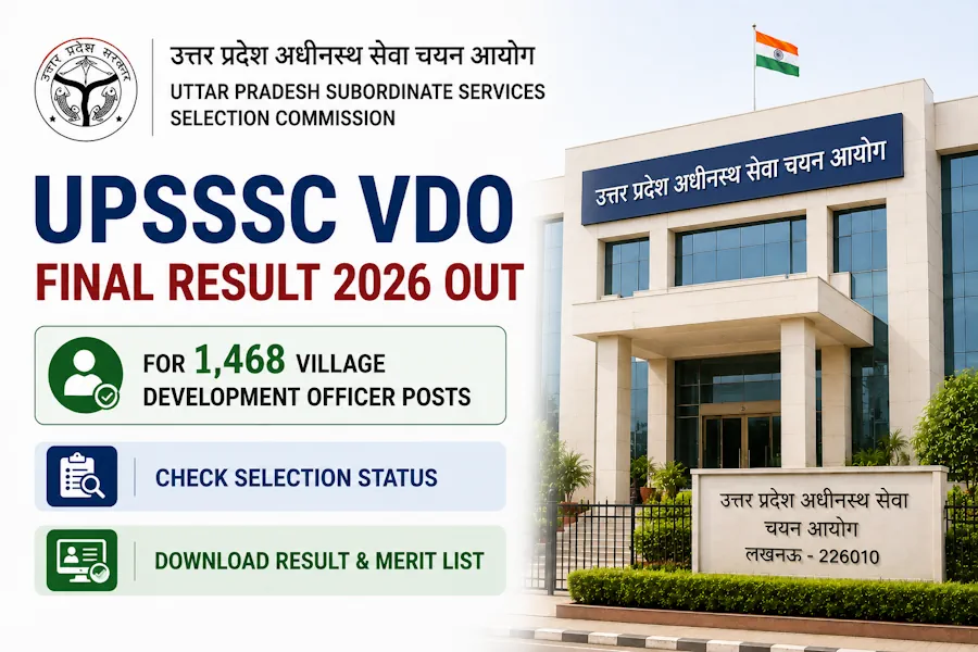 UPSSSC VDO Final Result 2026 Out for 1,468 Village Development Officer Posts, Check Selection Status