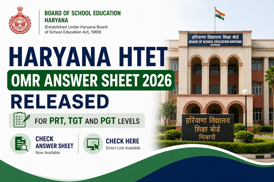 Haryana HTET OMR Answer Sheet 2026 Released for PRT, TGT and PGT Levels, Check Here