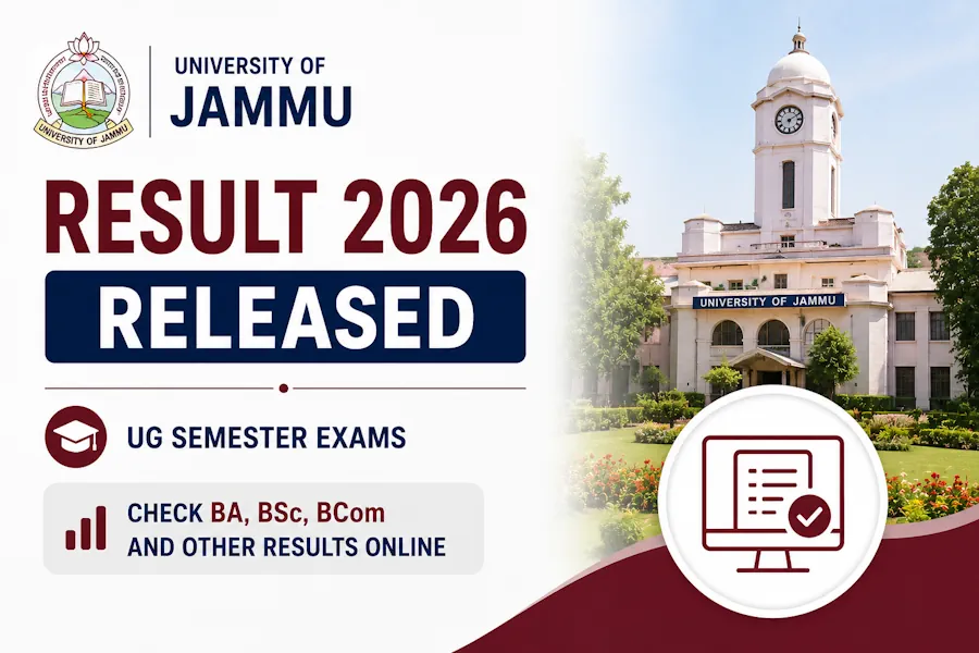 Jammu University Result 2026 Released for UG Semester Exams, Check BA, BSc, BCom and Other Results Online