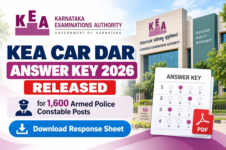 KEA CAR DAR Answer Key 2026 Released for 1,600 Armed Police Constable Posts, Download Response Sheet