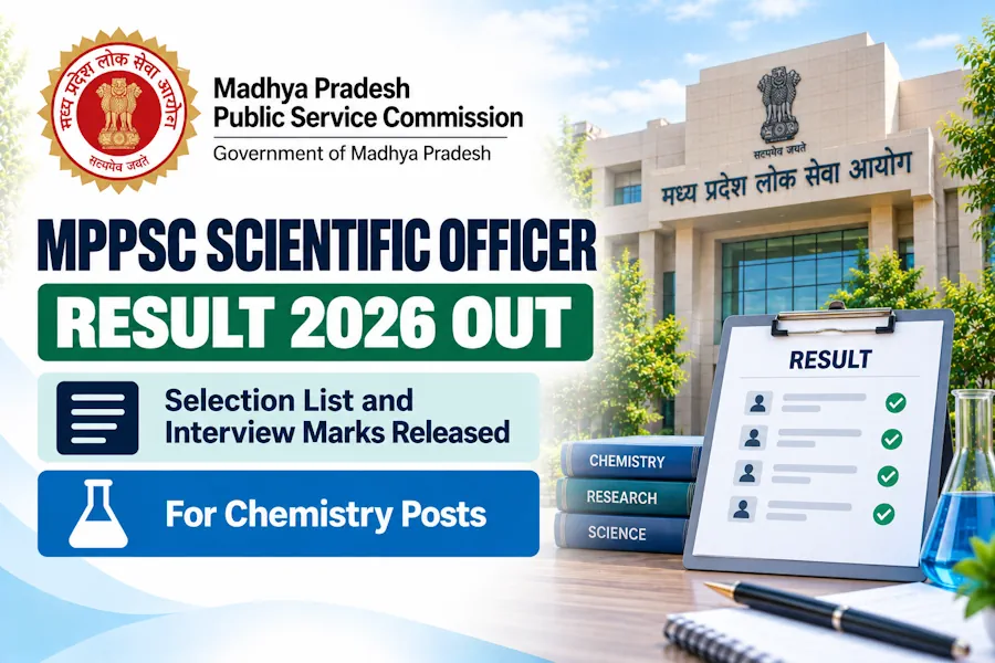 MPPSC Scientific Officer Result 2026 Out: Selection List and Interview Marks Released for Chemistry Posts