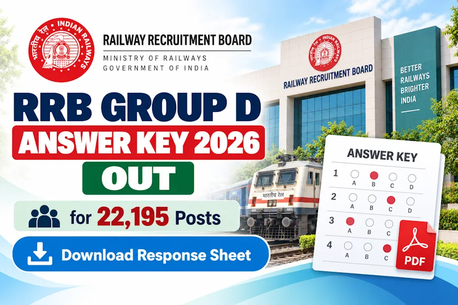 Railway RRB Group D Answer Key 2026 Out for 22,195 Posts, Download Response Sheet