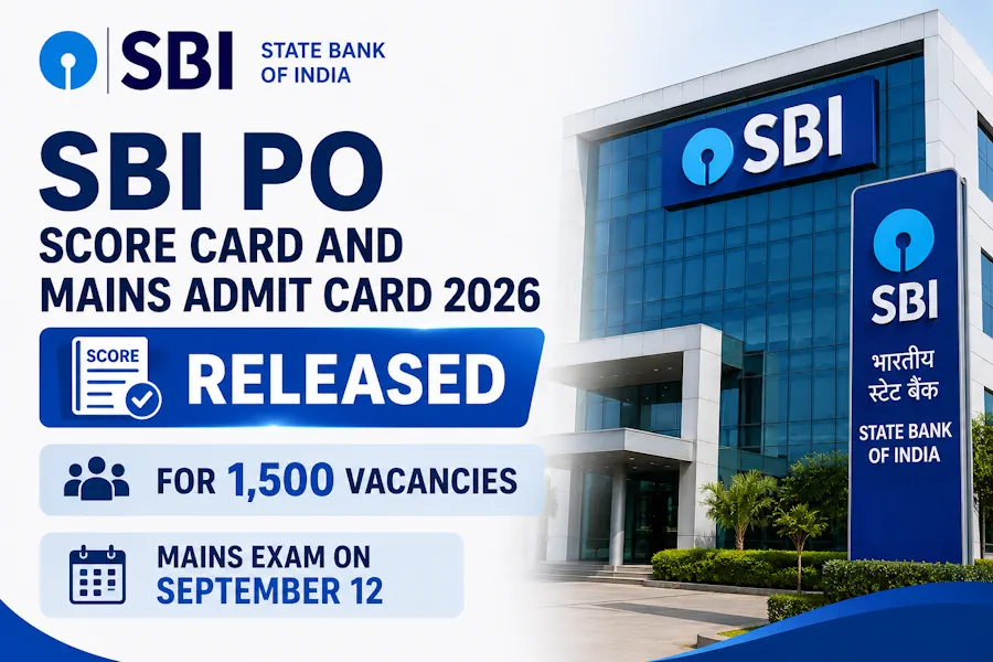 SBI PO Score Card and Mains Admit Card 2026 Released for 1,500 Vacancies, Mains Exam on September 12